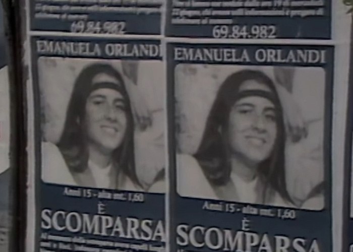 Missing person posters of Vatican Girl Emanuela Orlandi, key figure in decades-old cold case investigation.