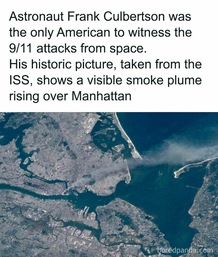 Astronaut Frank Culbertson’s photo from the ISS shows a smoke plume over Manhattan, highlighting existence, reality, or the universe.
