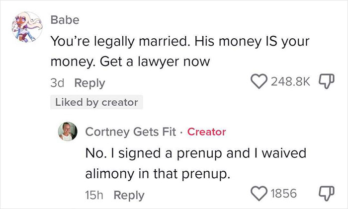 Comments discussing legal advice and prenup challenges for a SAHM facing unexpected divorce and financial uncertainty.