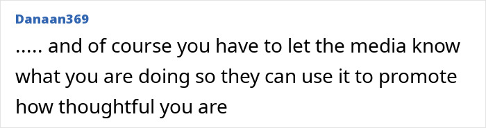 Comment by user Danaan369 discussing media attention and promotion of thoughtfulness in an online text conversation. Comment by user Danaan369 discussing media attention and promotion of thoughtfulness in an online text conversation.