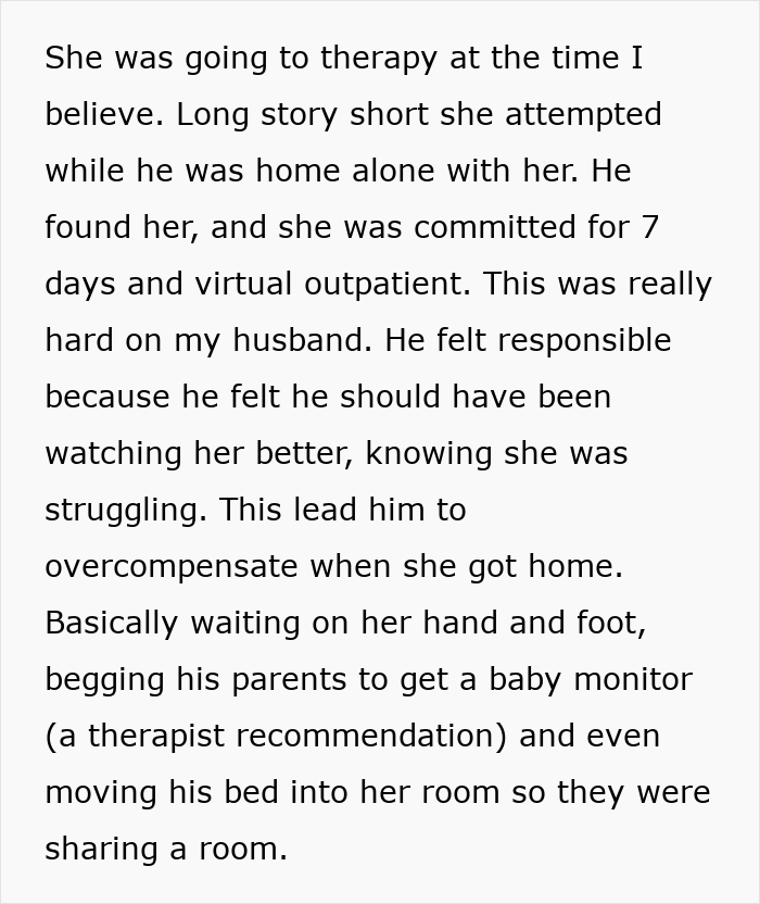 Text describing a woman hospitalized after family intervention over her obsession with her brother revealing an uncomfortable truth.