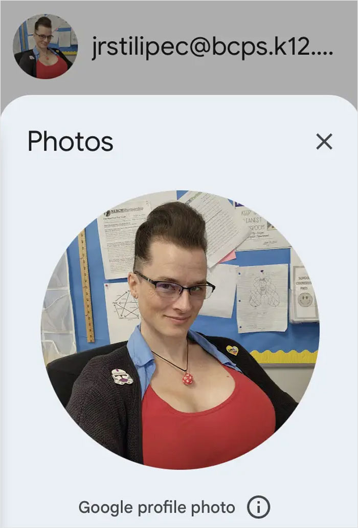 High school teacher's costume photo online showing teacher in classroom sparking outrage among parents
