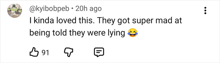 Social media comment reacting to Sydney Sweeney being caught in a lie during a lie detector test.