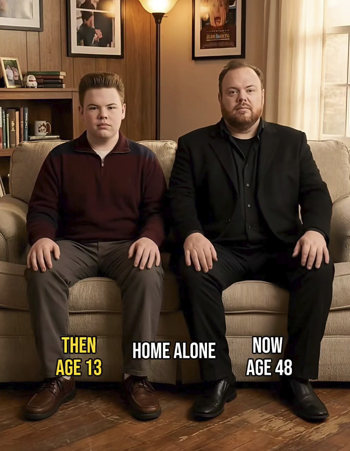 Two men sitting on a couch representing then and now in a viral Home Alone video causing millennials an existential crisis. Two men sitting on a couch representing then and now in a viral Home Alone video causing millennials an existential crisis.