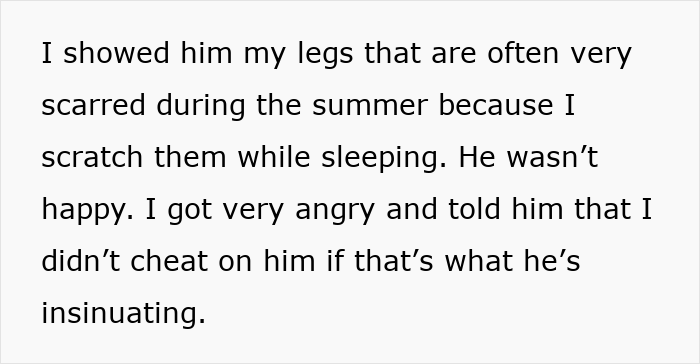 Text about wife&rsquo;s unexplained scratches on back causing hubby with trust issues to consider installing CCTV at home.