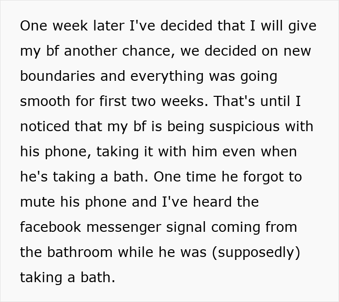 Text about woman dumping boyfriend for cheating with astrology-obsessed friend, boyfriend blames it on her being a Cancer zodiac sign.