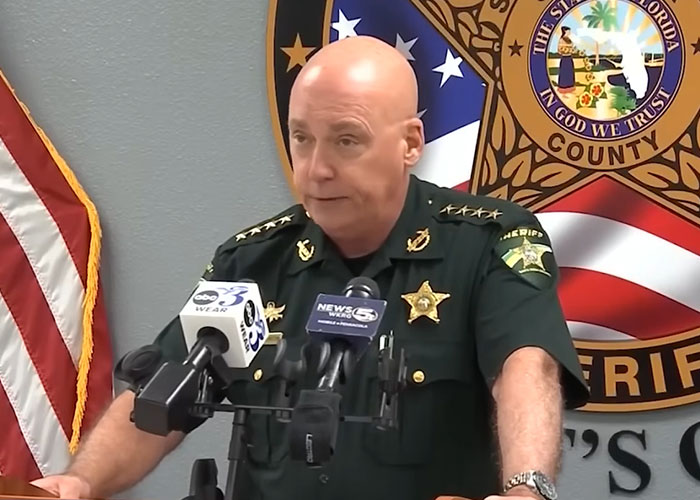 Sheriff speaking at a press conference about two teens charged with homicide after brutal attack on 14-year-old girl. Sheriff speaking at a press conference about two teens charged with homicide after brutal attack on 14-year-old girl.