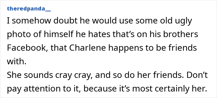 Screenshot of a Reddit comment discussing doubts about proof of cheating and mentioning crazy ex-girlfriends behavior.