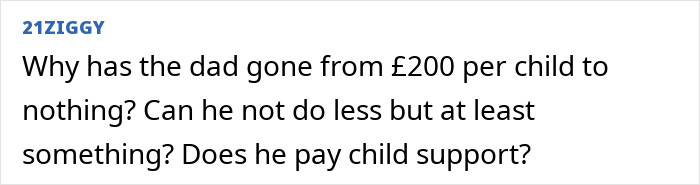 Comment expressing concern over dad changing promised $400 per kid contribution for Christmas to nothing, causing mom to panic.