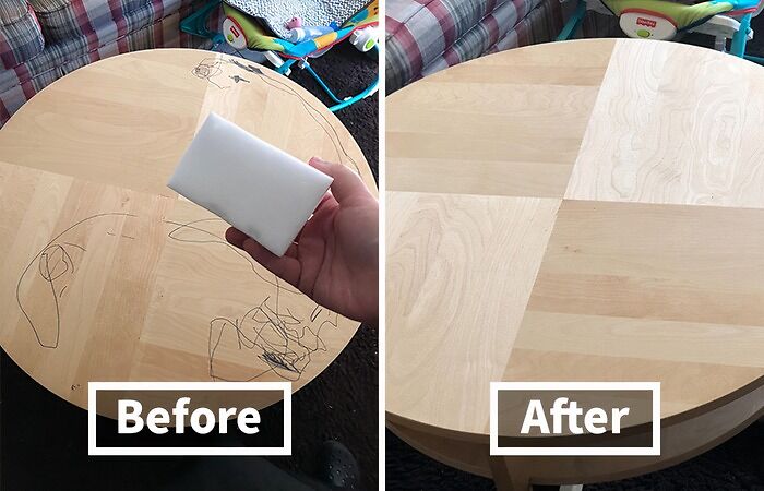  The Extra Large Eraser Sponge Is Basically A Magic Wand That Makes All The Scuffs, Marks, And Questionable Stains You've Been Ignoring For Months Just Disappear 