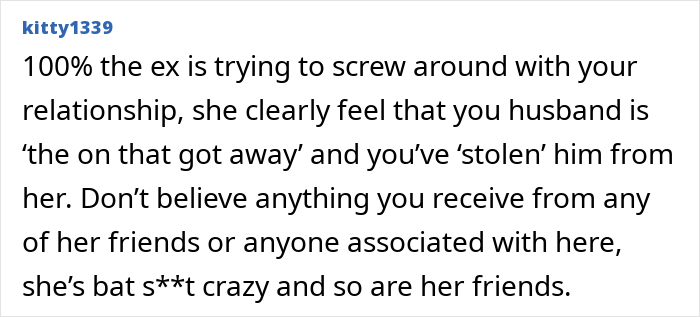 Alt text: Woman receives proof of husband cheating, discovering how extreme and crazy ex-girlfriends can get in relationships.