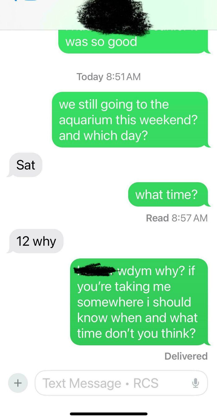 Text message exchange discussing plans to visit the aquarium, showcasing hilarious and memorable texts.
