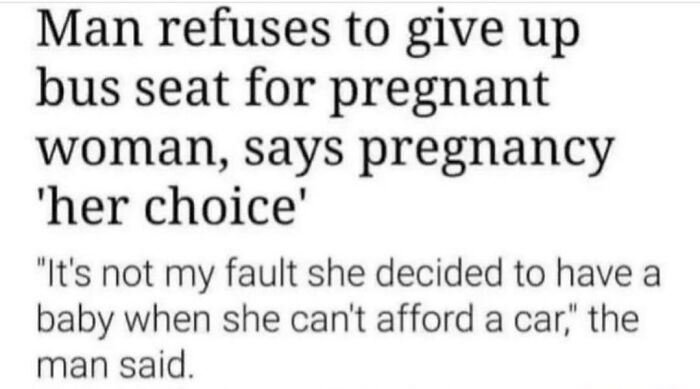 Man refuses to give up bus seat for pregnant woman, sparking controversy and surprising reactions in viral posts.