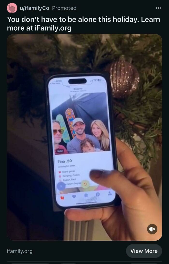 Hand holding smartphone showing dating app profile, highlighting sad and uninspiring dystopia in modern life.