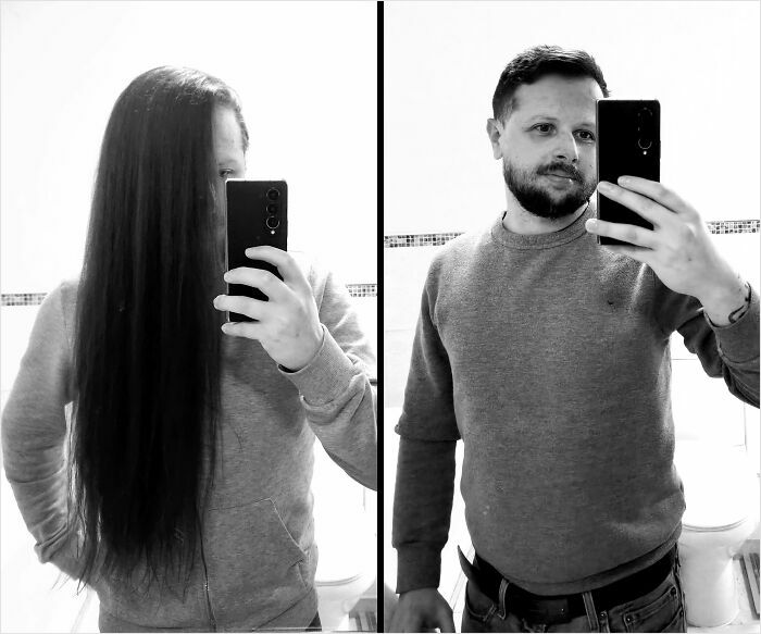 Before and after transformation photos showing a man who took a leap of faith and made his best life decisions.