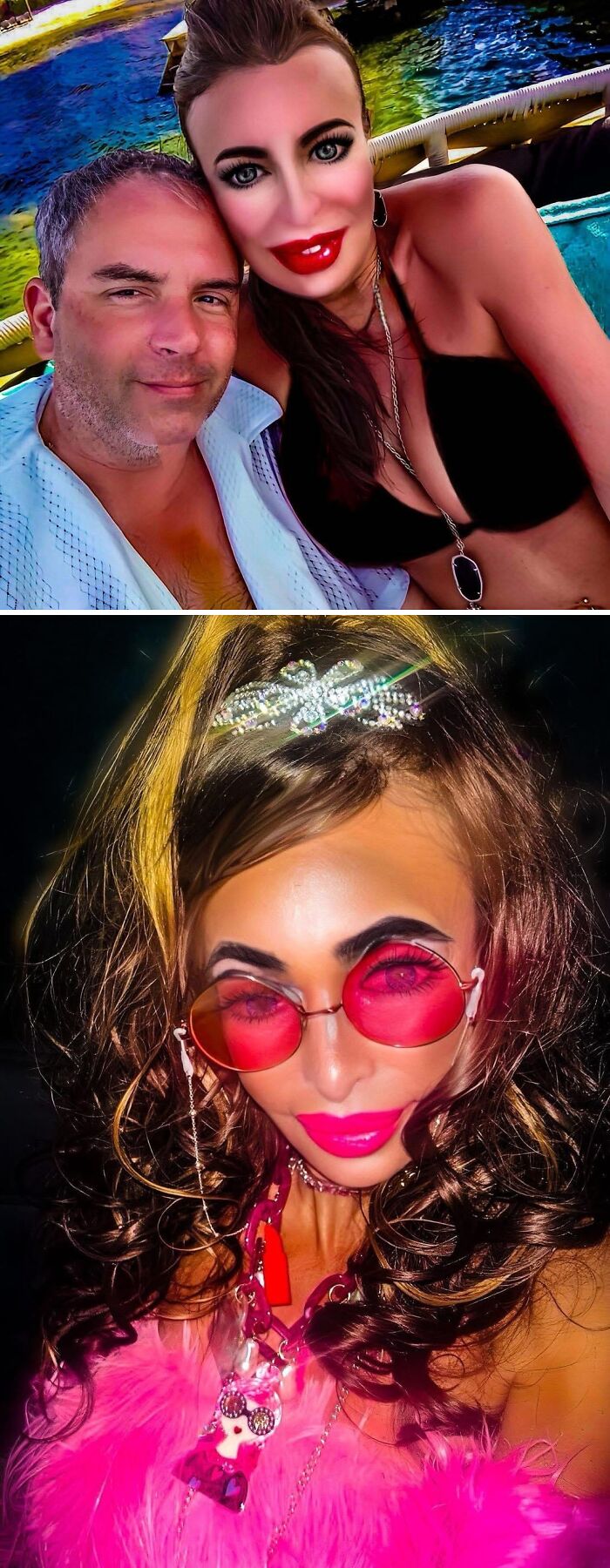 Two women and a man showing Instagram vs reality moments highlighting the truth behind glam looks.