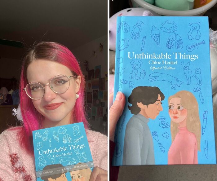 Person with pink hair holding a book, illustrating moments when people took a leap of faith for life-changing decisions.