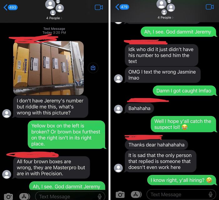 Group chat with funny wrong number texts exchanging riddles and jokes causing laughs and cringes over mistaken identities