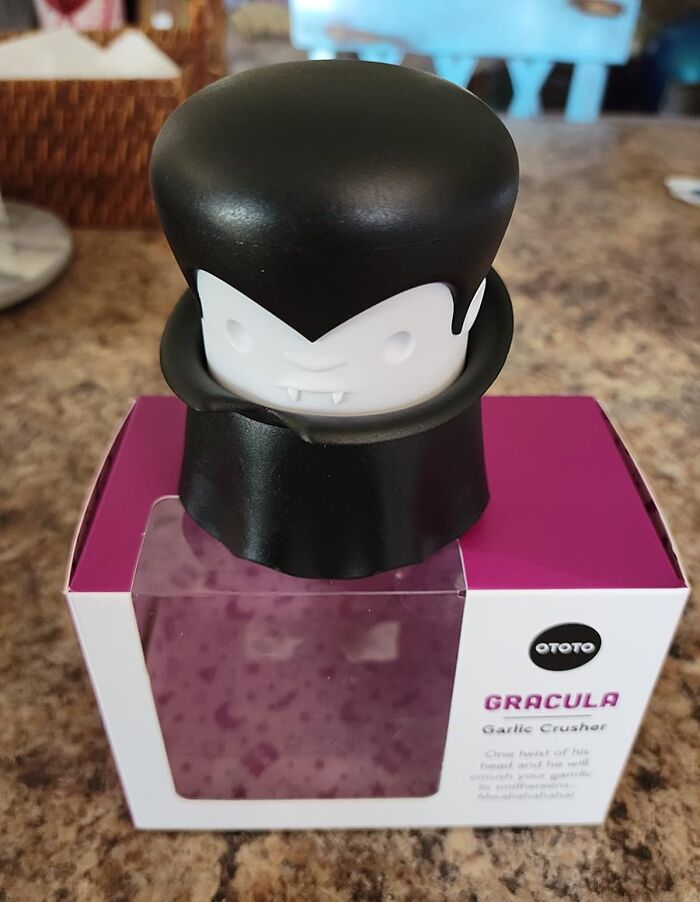 The Only Vampire In History Who Has Bravely Betrayed His Kind To Help You With Dinner Prep Is The Gracula Garlic Crusher 