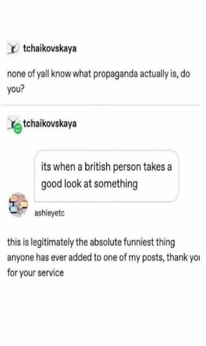 Funny social media posts with hilariously stupid takes on propaganda deserving an angry upvote reaction.