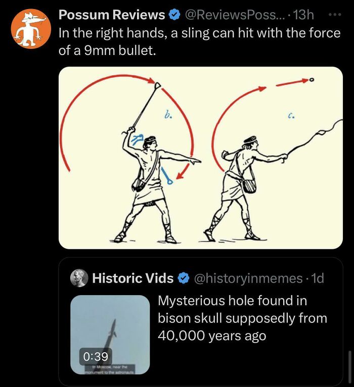 Illustration showing the physics of a sling throw demonstrating concepts from weirdest math problems solved online.