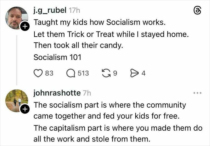 Twitter users exchanging epic burns about socialism and capitalism, showcasing witty insults that turned into art.