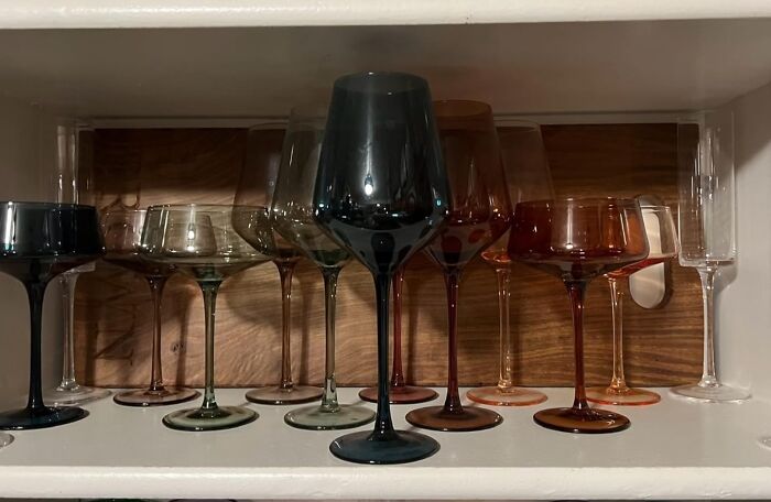 Your Mom Can Now Drink Her Nightly Glass Of "Mom Juice" Like The Glamorous, Main-Character-In-A-Nancy-Meyers-Movie She's Always Been With A Set Of Colored Coupe Glasses 