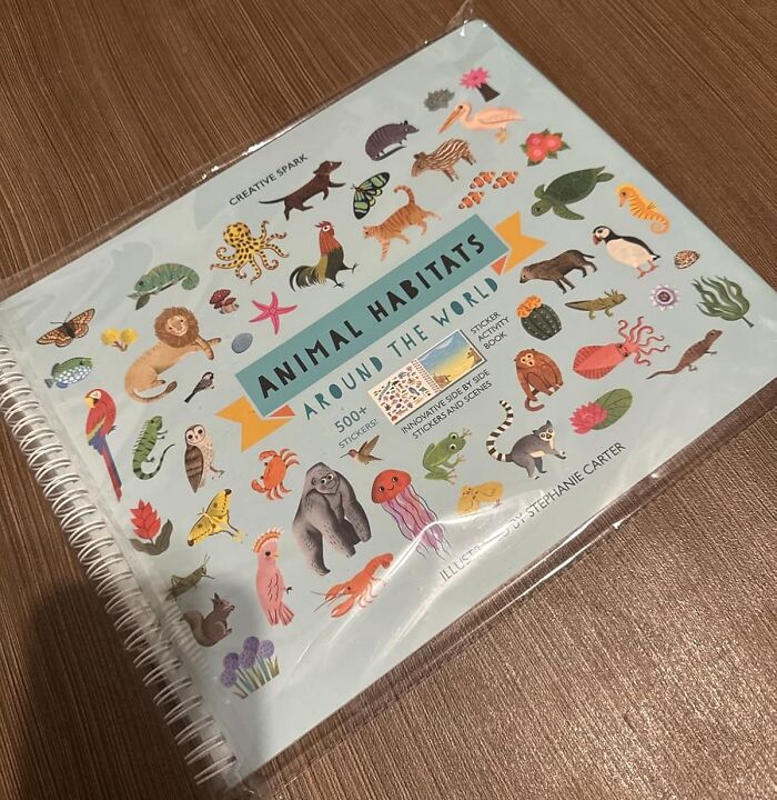 Animal habitats sticker activity book gift for unleashing a level of 5-year-old joy and fun learning experience.