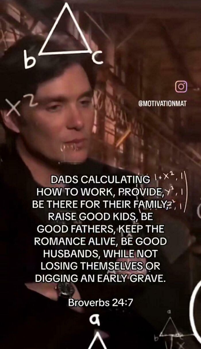 Man with math formulas overlaid, representing dads calculating how to provide and be good fathers and husbands.