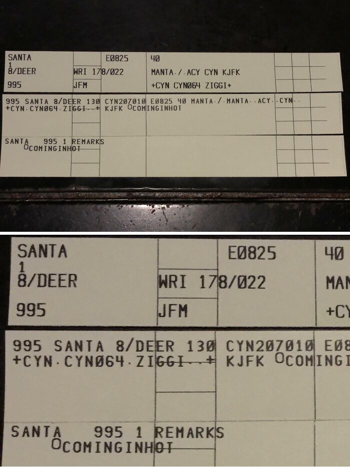 Close-up of a printed work document featuring codes and remarks, showcasing fascinating photos from people's different jobs.