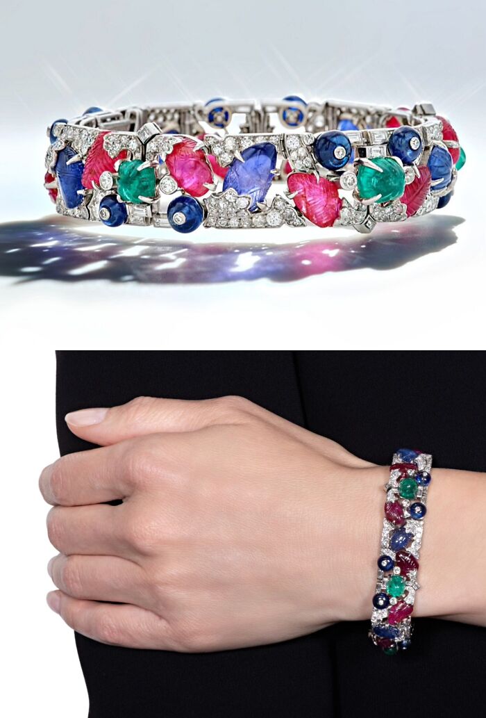 Vintage bracelet with colorful gemstones worn on wrist, showcasing powerful old photos capturing culture and everyday life.