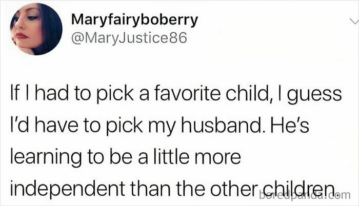 Screenshot of a relatable parenting meme about choosing a favorite child, highlighting humor for parents going through it.