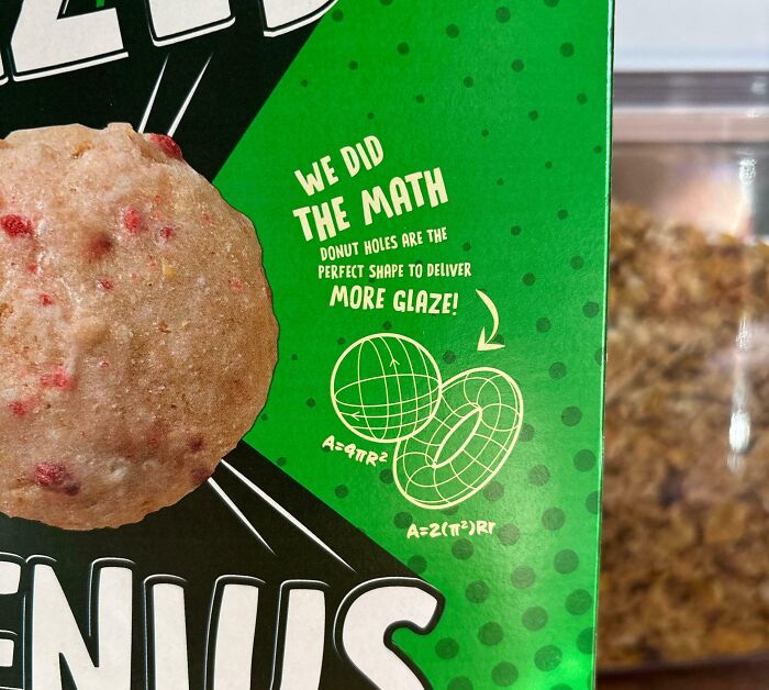 Diagram showing math formulas about donut holes as the perfect shape to deliver more glaze, illustrating weird math problems solved.