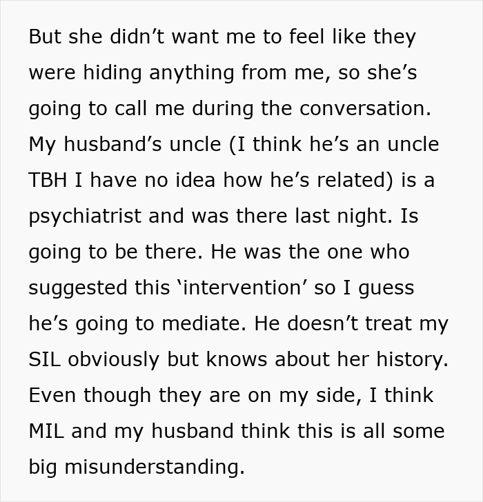 Text excerpt from a family intervention revealing the uncomfortable truth behind a woman's obsession with her brother.