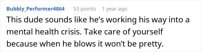 Comment expressing concern about a man pushing for open marriage and facing mental health challenges. Comment expressing concern about a man pushing for open marriage and facing mental health challenges.