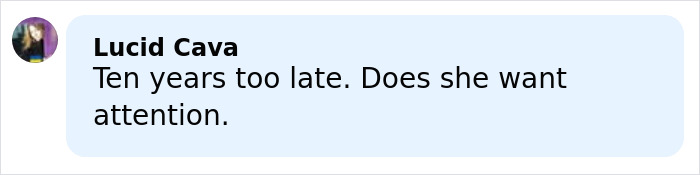 Comment from Lucid Cava criticizing Angelina Jolie, questioning if she wants attention after revealing mastectomy scars.