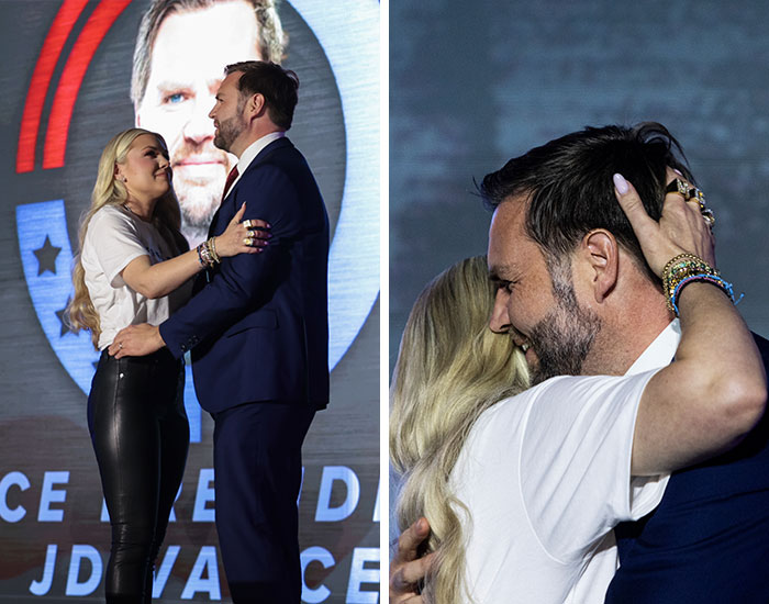 Couple embracing on stage, portraying moments of fighting to save the marriage amid celebrity scandals in 2025.