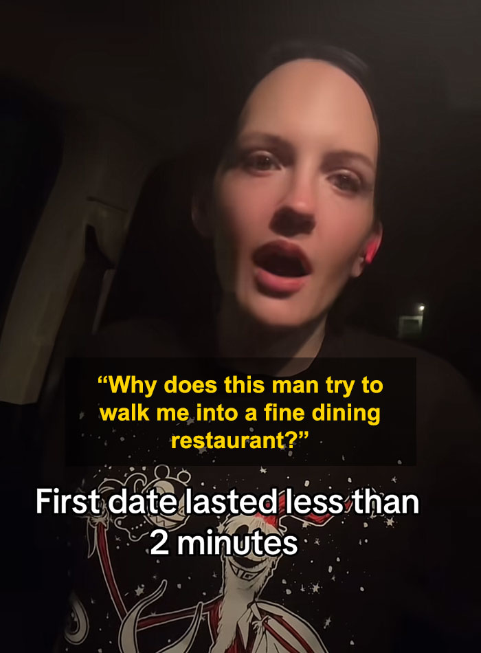 Woman leaves date in less than 2 minutes after catching on to his plan to walk her into a fine dining restaurant