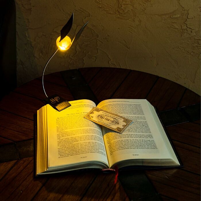 There Is Only One Way To Read Harry Potter For The Tenth Time And Thats Under The Golden Glow Of This Snitch Reading Light 