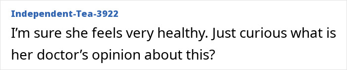 Text post on a forum questioning a doctor’s opinion, related to Ariana Grande shares urgent reminder about body-shaming. Text post on a forum questioning a doctor’s opinion, related to Ariana Grande shares urgent reminder about body-shaming.