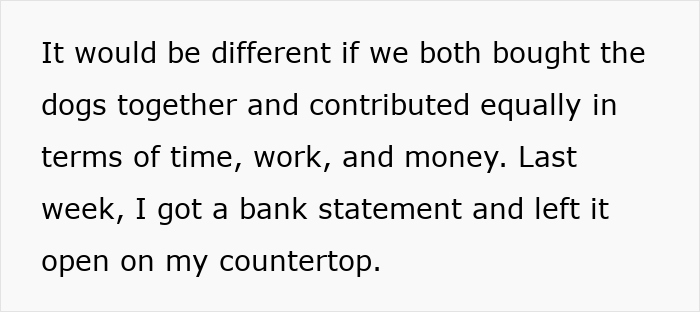 Entitled mother argues over expenses split between her son and his girlfriend regarding shared dog costs.