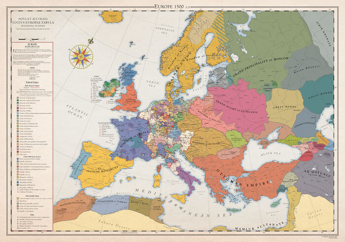 A Series Of Maps Depicts The History Of Europe Over Hundreds Of Years