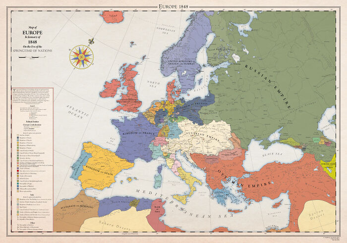 A Series Of Maps Depicts The History Of Europe Over Hundreds Of Years