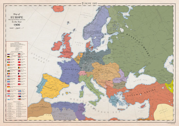 A Series Of Maps Depicts The History Of Europe Over Hundreds Of Years