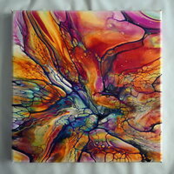 Bloom Transfer Fluid Art Technique: Acrylic Pour Painting With Beautiful Sunset Colours