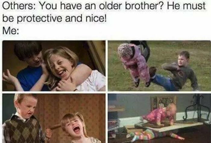 Sibling memes showing playful fights and funny moments that perfectly sum up what it means to have siblings in real life.