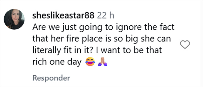 Comment highlighting a large fireplace in Jennifer Lopez fans noticing a depressing detail in new Christmas video.