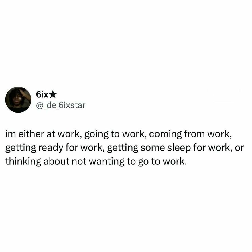 Tweet about constantly being occupied with work-related thoughts, relevant to my therapist says memes and therapy humor.