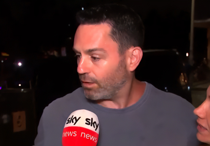 Man being interviewed by Sky News, recalling terrifying moment after woman takes bullet for his 3-year-old daughter during Bondi attack Man being interviewed by Sky News, recalling terrifying moment after woman takes bullet for his 3-year-old daughter during Bondi attack