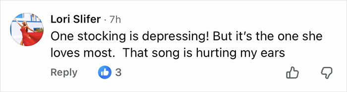 User comment on social media mentioning one stocking as a depressing detail fans notice related to Jennifer Lopez Christmas video.